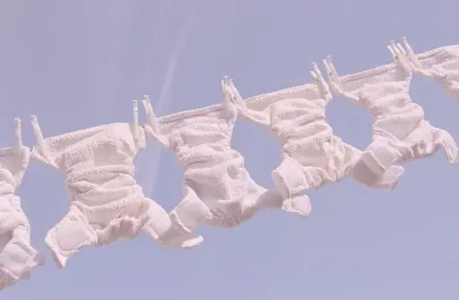 Stoffwindeln auf der Leine